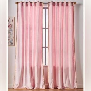 Anthropologie Adelina Pink Velvet Curtain Panel